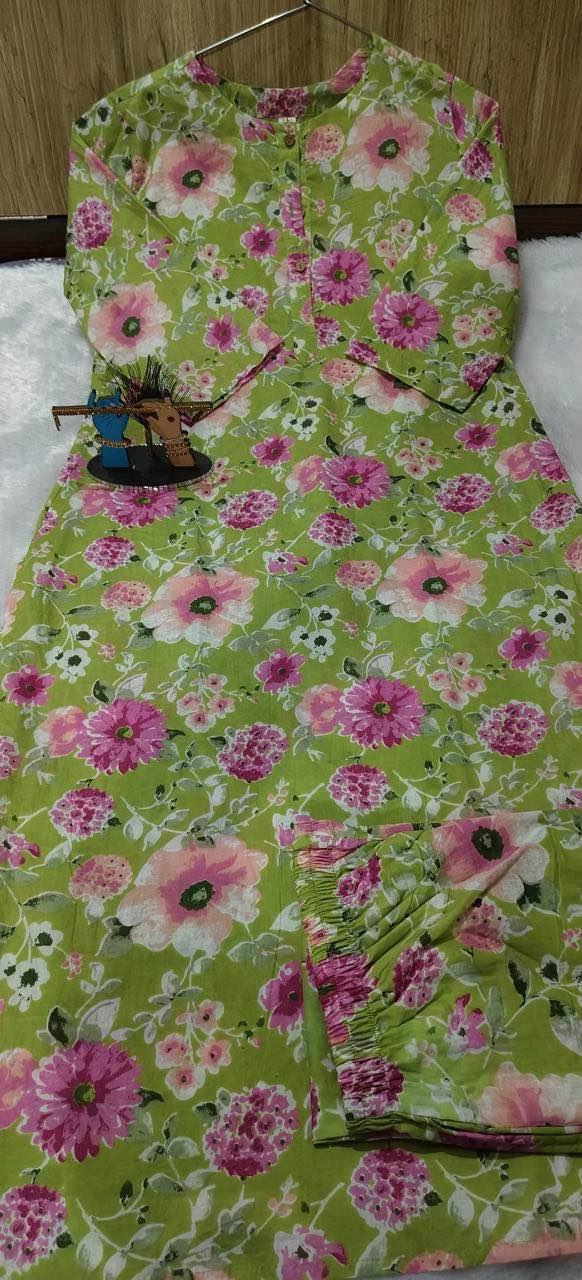 Women's Cotton Blend Printed Straight Kurta with Palazzo Set - Image 4